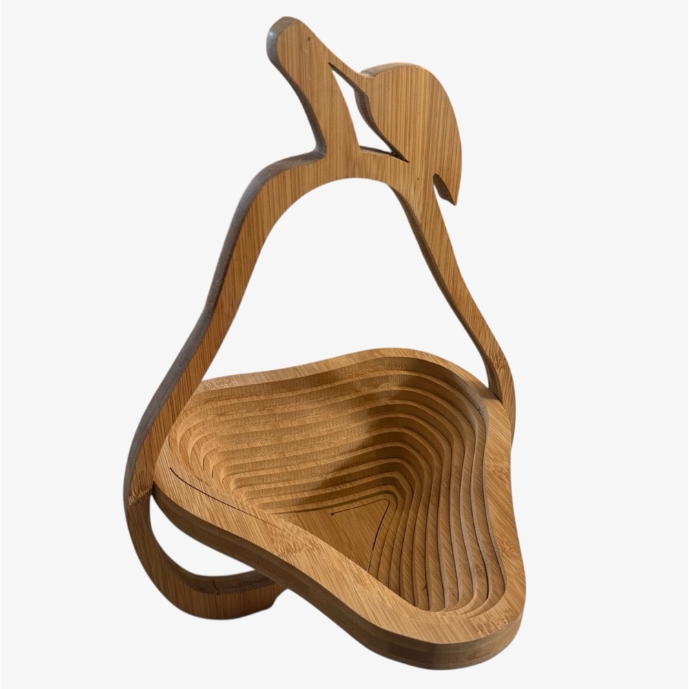 Wooden Pear-Shaped Fruit Basket